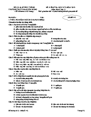 Đề kiểm tra học kì II môn Địa lý Lớp 11 năm 2019 - Mã đề 142 - Lê Duy Hưng (Có đáp án)